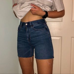 Distressed Floral Jean Shorts